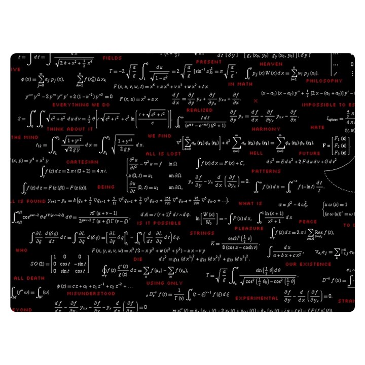 Black Background With Text Overlay Digital Art Mathematics Premium Plush Fleece Blanket (Extra Small)