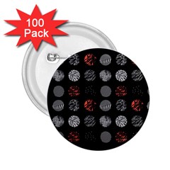 Black And Multicolored Polka Dot Artwork Digital Art 2 25  Buttons (100 Pack)  by uniart180623