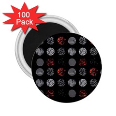 Black And Multicolored Polka Dot Artwork Digital Art 2 25  Magnets (100 Pack)  by uniart180623