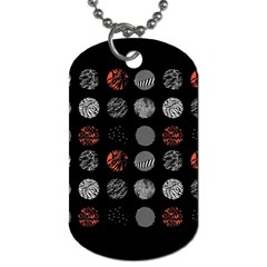 Black And Multicolored Polka Dot Artwork Digital Art Dog Tag (one Side) by uniart180623