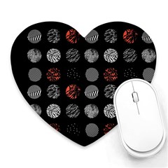 Black And Multicolored Polka Dot Artwork Digital Art Heart Mousepad by uniart180623