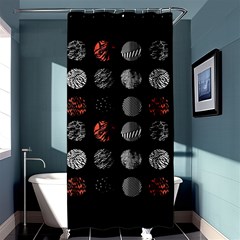 Black And Multicolored Polka Dot Artwork Digital Art Shower Curtain 36  X 72  (stall)  by uniart180623