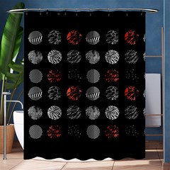 Black And Multicolored Polka Dot Artwork Digital Art Shower Curtain 60  X 72  (medium)  by uniart180623