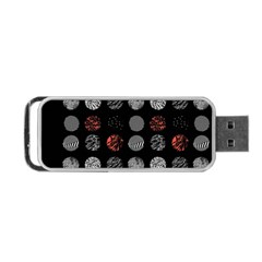 Black And Multicolored Polka Dot Artwork Digital Art Portable Usb Flash (two Sides) by uniart180623