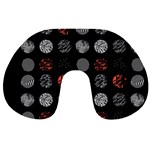 Black And Multicolored Polka Dot Artwork Digital Art Travel Neck Pillow Front