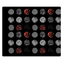 Black And Multicolored Polka Dot Artwork Digital Art Premium Plush Fleece Blanket (small) by uniart180623