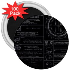 Black Background With Text Overlay Mathematics Trigonometry 3  Magnets (100 Pack) by uniart180623