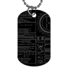 Black Background With Text Overlay Mathematics Trigonometry Dog Tag (one Side) by uniart180623