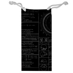 Black Background With Text Overlay Mathematics Trigonometry Jewelry Bag by uniart180623