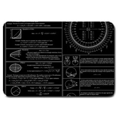 Black Background With Text Overlay Mathematics Trigonometry Large Doormat by uniart180623