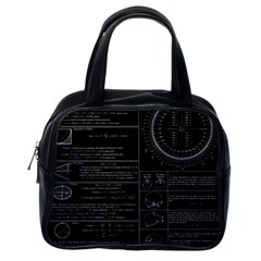 Black Background With Text Overlay Mathematics Trigonometry Classic Handbag (one Side) by uniart180623