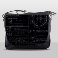 Black Background With Text Overlay Mathematics Trigonometry Messenger Bag by uniart180623