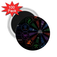 Zodiac Geek 2 25  Magnets (100 Pack)  by uniart180623