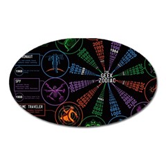 Zodiac Geek Oval Magnet by uniart180623