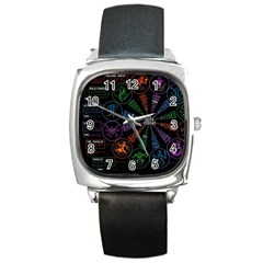 Zodiac Geek Square Metal Watch by uniart180623