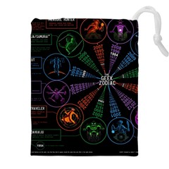 Zodiac Geek Drawstring Pouch (5xl) by uniart180623