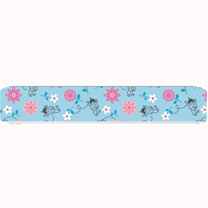 Pink And Blue Floral Wallpaper Small Bar Mat