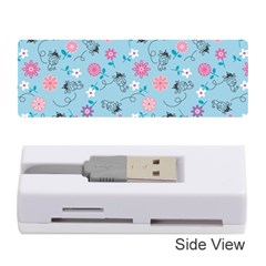 Pink And Blue Floral Wallpaper Memory Card Reader (stick) by uniart180623