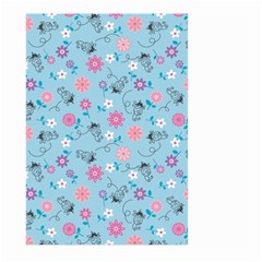 Pink And Blue Floral Wallpaper Large Garden Flag (two Sides) by uniart180623