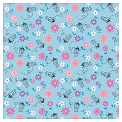 Pink And Blue Floral Wallpaper Lightweight Scarf  by uniart180623