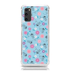 Pink And Blue Floral Wallpaper Samsung Galaxy S20 6 2 Inch Tpu Uv Case by uniart180623