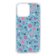 Pink And Blue Floral Wallpaper Iphone 14 Pro Max Tpu Uv Print Case by uniart180623