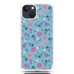 Pink And Blue Floral Wallpaper iPhone 13 TPU UV Print Case Front