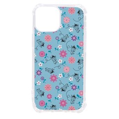 Pink And Blue Floral Wallpaper Iphone 13 Mini Tpu Uv Print Case by uniart180623