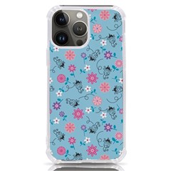 Pink And Blue Floral Wallpaper Iphone 13 Pro Max Tpu Uv Print Case by uniart180623