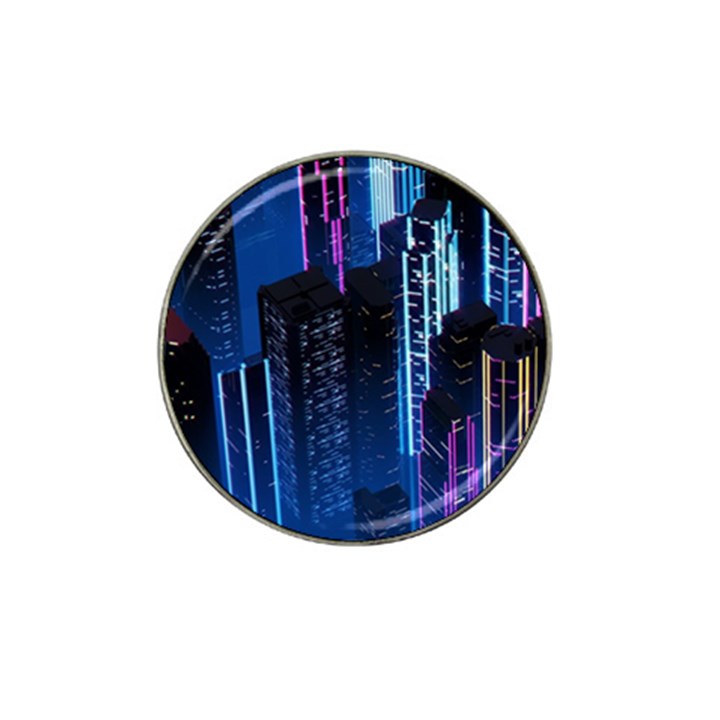 Night Music The City Neon Background Synth Retrowave Hat Clip Ball Marker (4 pack)