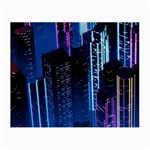 Night Music The City Neon Background Synth Retrowave Small Glasses Cloth (2 Sides) Back