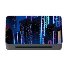 Night Music The City Neon Background Synth Retrowave Memory Card Reader With Cf by uniart180623