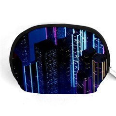 Night Music The City Neon Background Synth Retrowave Accessory Pouch (medium) by uniart180623