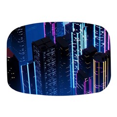 Night Music The City Neon Background Synth Retrowave Mini Square Pill Box by uniart180623