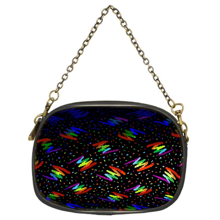 Rainbows Pixel Pattern Chain Purse (One Side)