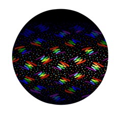 Rainbows Pixel Pattern Mini Round Pill Box by uniart180623