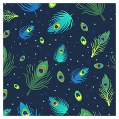 Blue Background Pattern Feather Peacock Lightweight Scarf  by uniart180623