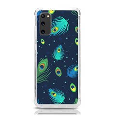 Blue Background Pattern Feather Peacock Samsung Galaxy S20 6 2 Inch Tpu Uv Case by uniart180623