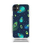 Blue Background Pattern Feather Peacock iPhone 11 TPU UV Print Case Front