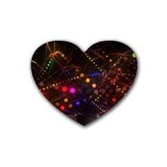 Abstract Light Star Design Laser Light Emitting Diode Rubber Heart Coaster (4 Pack) by uniart180623