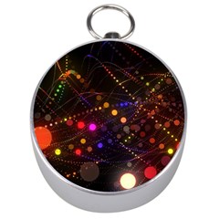 Abstract Light Star Design Laser Light Emitting Diode Silver Compasses by uniart180623