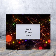 Abstract Light Star Design Laser Light Emitting Diode White Tabletop Photo Frame 4 x6  by uniart180623