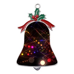 Abstract Light Star Design Laser Light Emitting Diode Metal Holly Leaf Bell Ornament by uniart180623