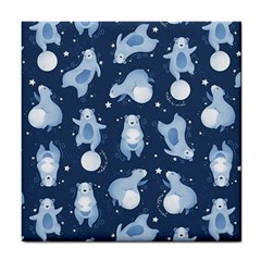 Bear Pattern Patterns Planet Animals Tile Coaster by uniart180623