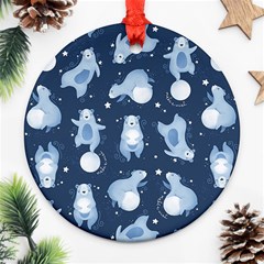 Bear Pattern Patterns Planet Animals Ornament (round) by uniart180623