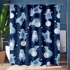 Bear Pattern Patterns Planet Animals Shower Curtain 60  X 72  (medium)  by uniart180623