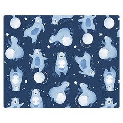 Bear Pattern Patterns Planet Animals Two Sides Premium Plush Fleece Blanket (medium) by uniart180623