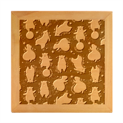 Bear Pattern Patterns Planet Animals Wood Photo Frame Cube by uniart180623