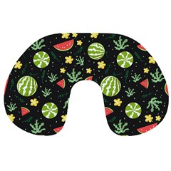 Watermelon Berries Patterns Pattern Travel Neck Pillow by uniart180623