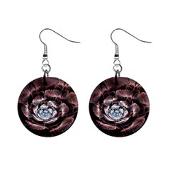 Flower Fractal Art Cool Petal Abstract Mini Button Earrings by uniart180623